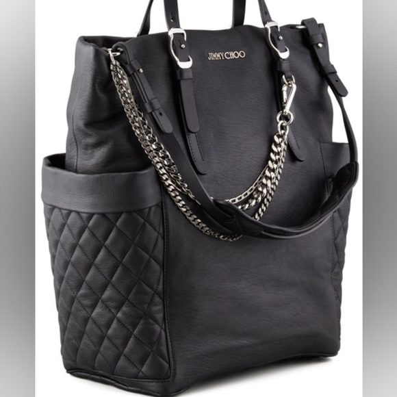 Jimmy Choo Blare Biker Leather Chain Black Bag - Picture 8 of 8